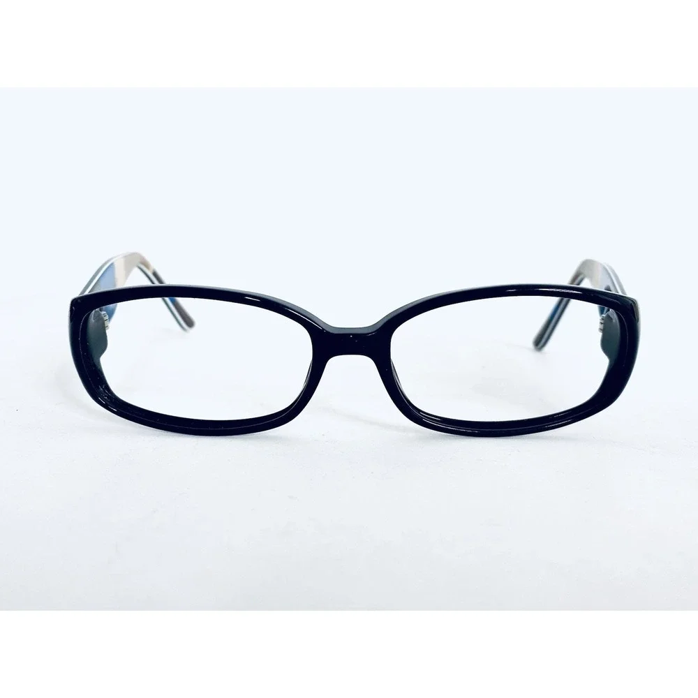Kate Spade Black Acetate Oval Glasses W Colorful Temple Italy Penelope 51 16 125